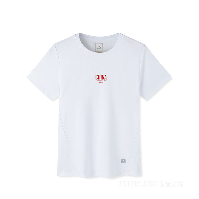 【安踏冠军运动文化系列】安踏女子短袖针织T恤衫
