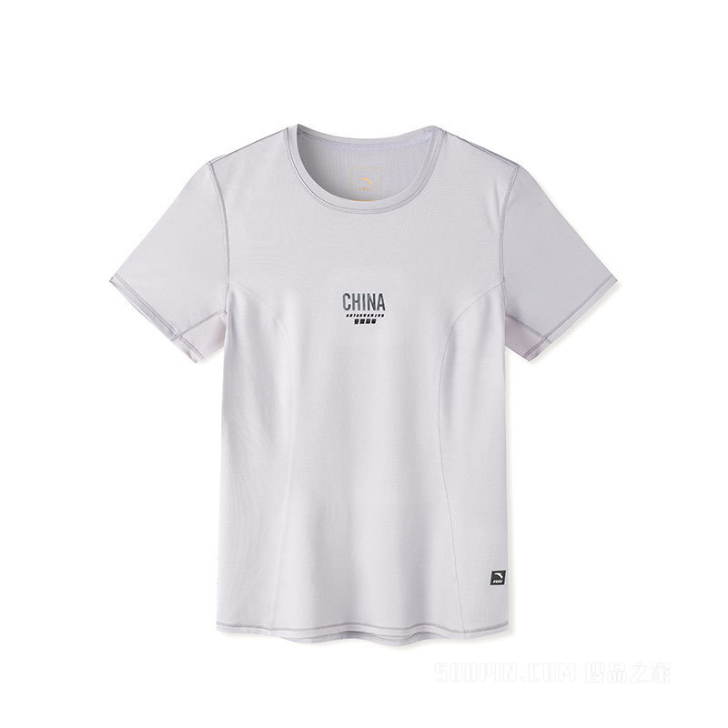 【谷爱凌同款】【安踏冠军系列】安踏国家队同款科技女子健身短袖针织冰丝T恤衫
