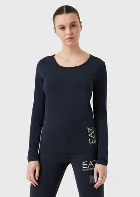 弹力平纹布长袖T恤 | EA7