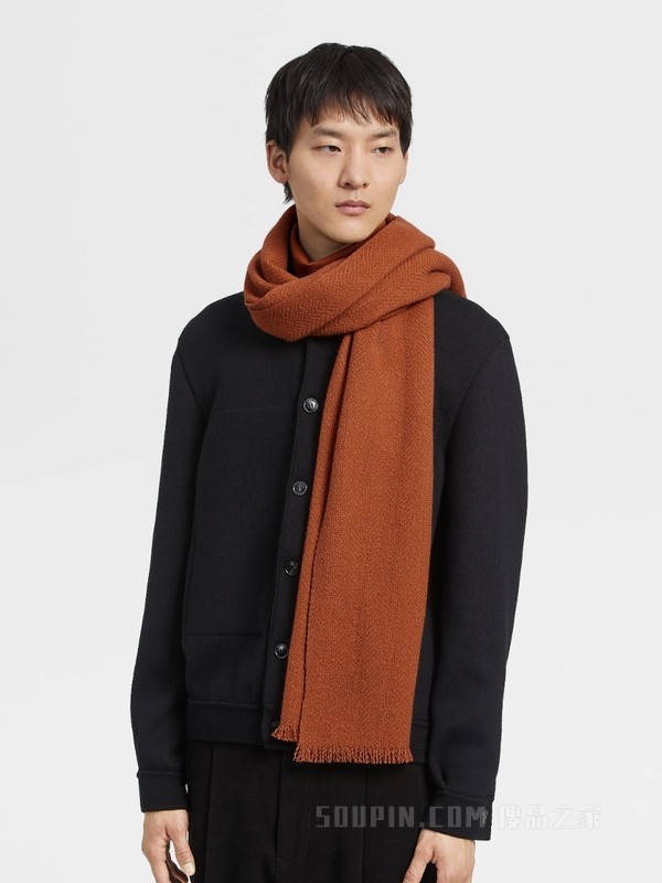 骆马红棕色 Oasi Cashmere 围巾