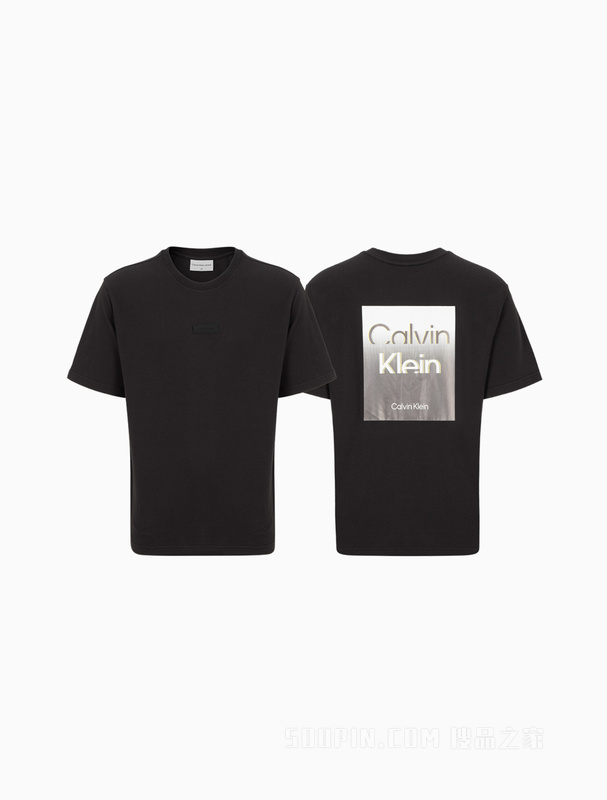 Calvin Klein 22春夏新款男女情侣中性简约宽松印花LOGO短袖T恤J400197