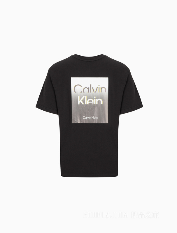 Calvin Klein 22春夏新款男女情侣中性简约宽松印花LOGO短袖T恤J400197