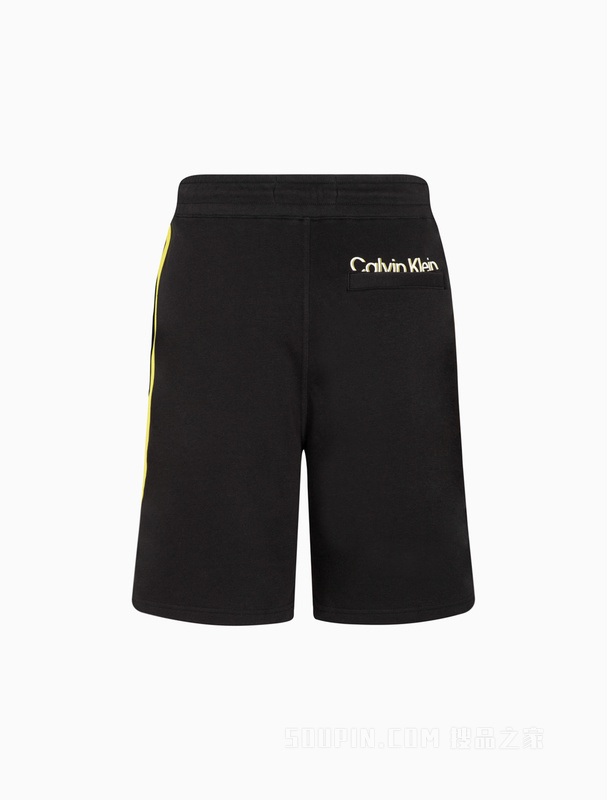 Calvin Klein 22春夏新款男女情侣中性抽绳腰简约印花运动短裤J400205
