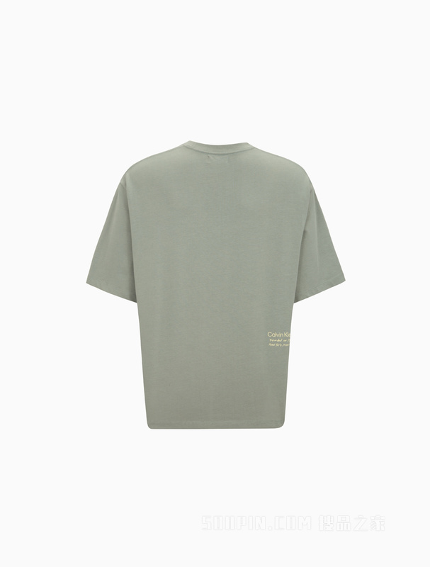 【简约系列】Calvin Klein 22春夏男女情侣中性图案印花短袖T恤40647ST