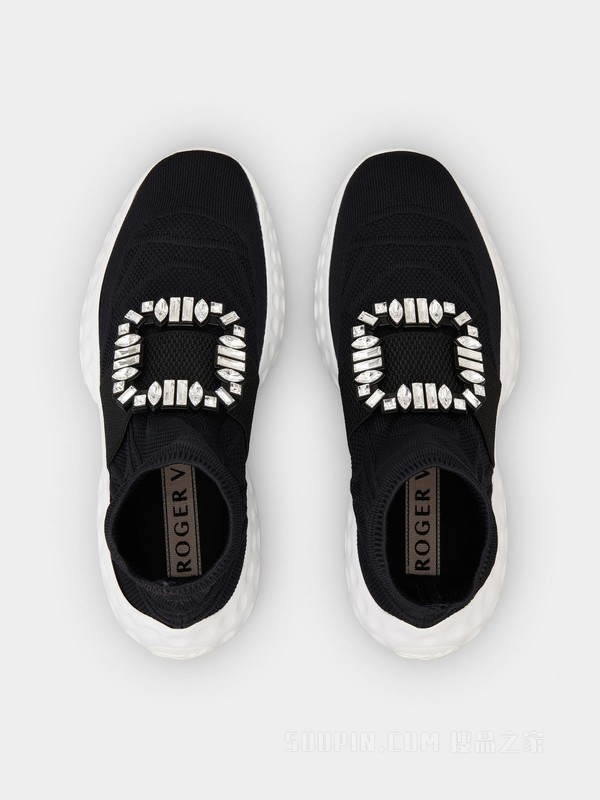 Roger Vivier】Viv' Run钻扣织物踝靴黑色RVW63733720EOOB999-搜品之家