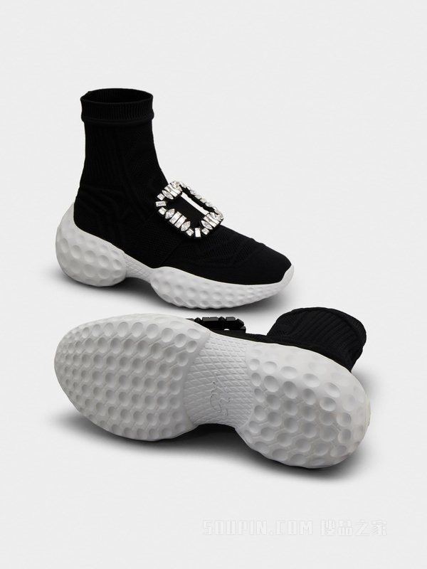 Roger Vivier】Viv' Run钻扣织物踝靴黑色RVW63733720EOOB999-搜品之家