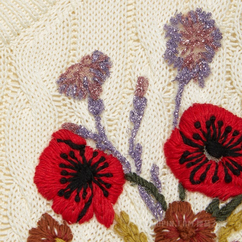 Gucci Lovelight系列棉质刺绣连衣裙 白色