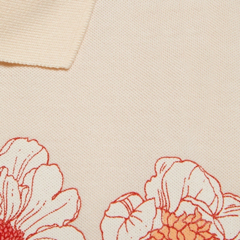 Gucci Lovelight系列棉质印花Polo上衣 米白色