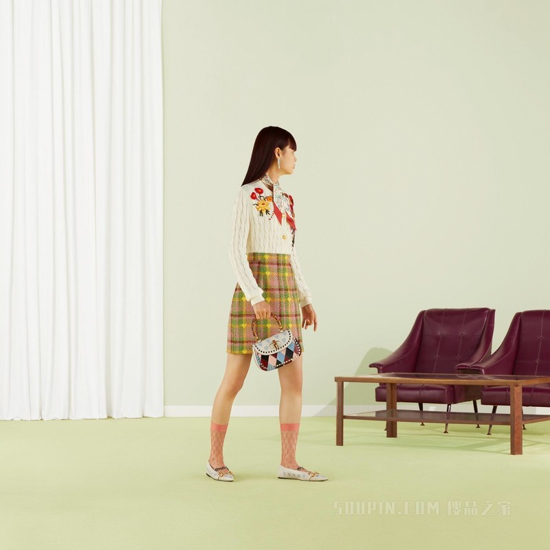 Gucci Lovelight系列棉质刺绣开衫 白色