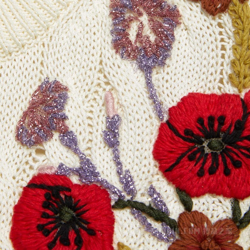 Gucci Lovelight系列棉质刺绣开衫 白色