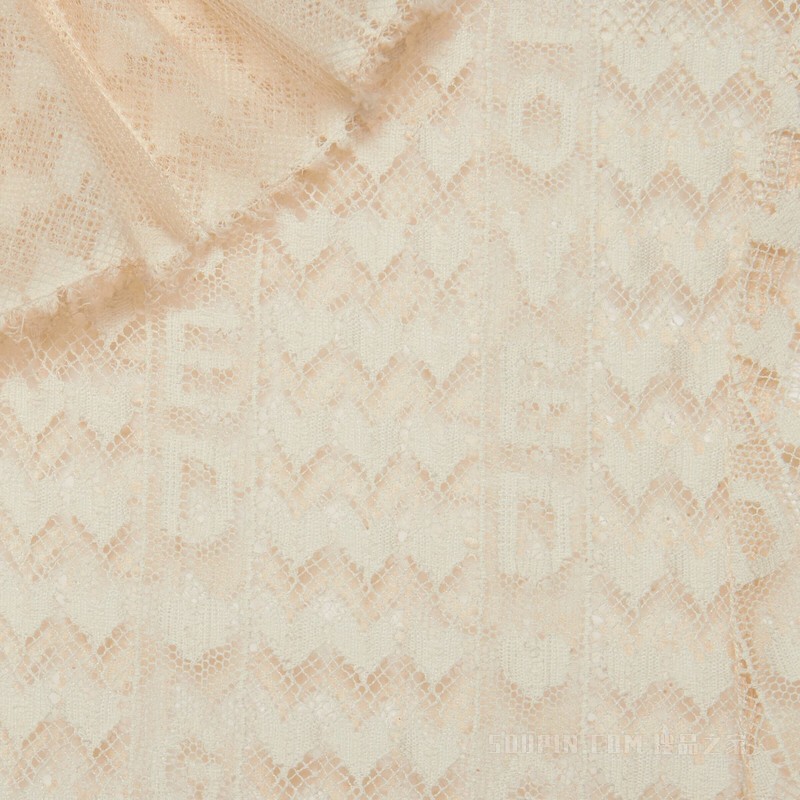 Gucci Lovelight系列饰“Gucci Loved”字样蕾丝上衣 浅米色