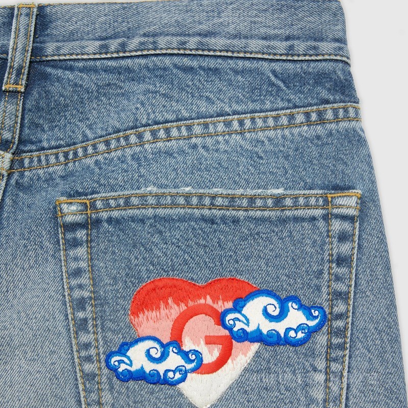 Gucci Lovelight系列直筒牛仔裤 蓝色
