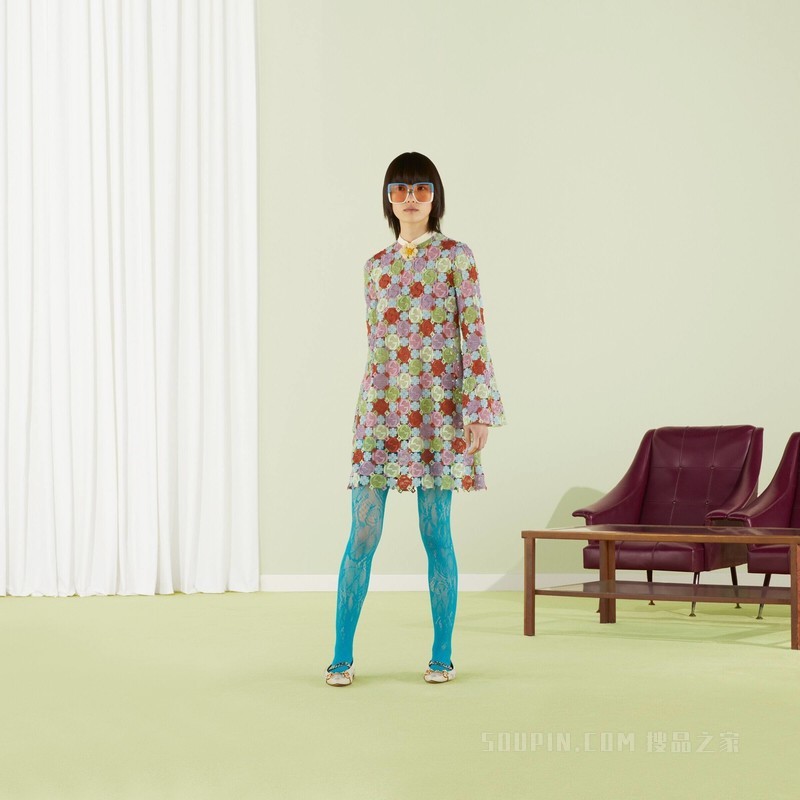 Gucci Lovelight系列互扣式双G绳结编织连衣裙 多色