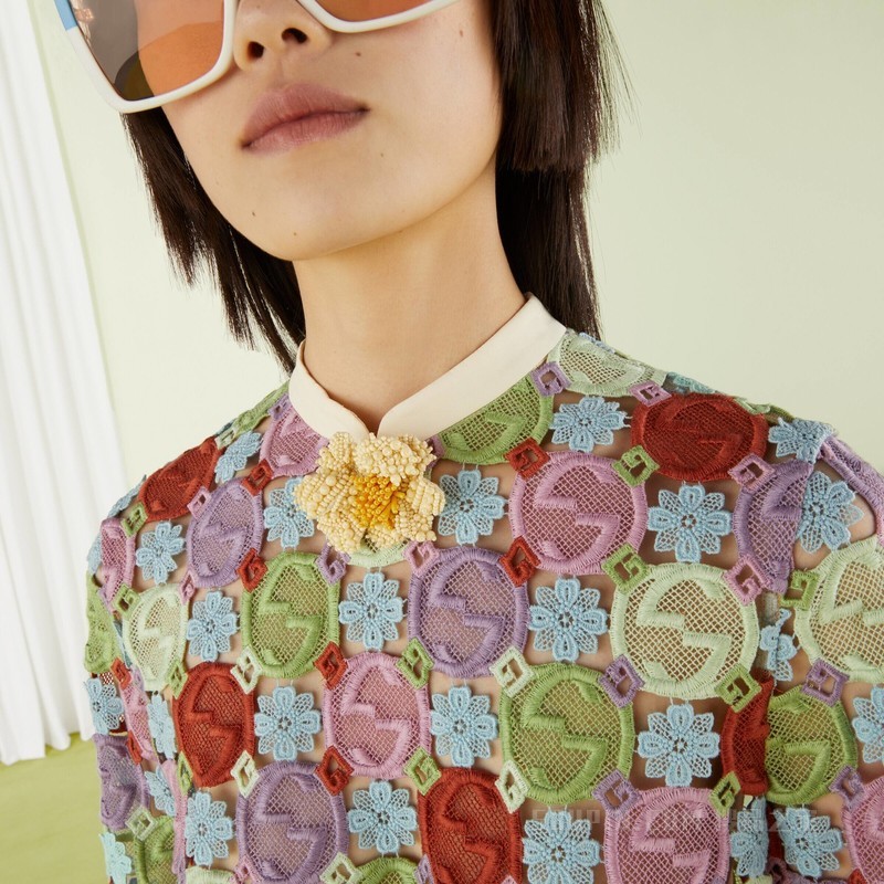 Gucci Lovelight系列互扣式双G绳结编织连衣裙 多色