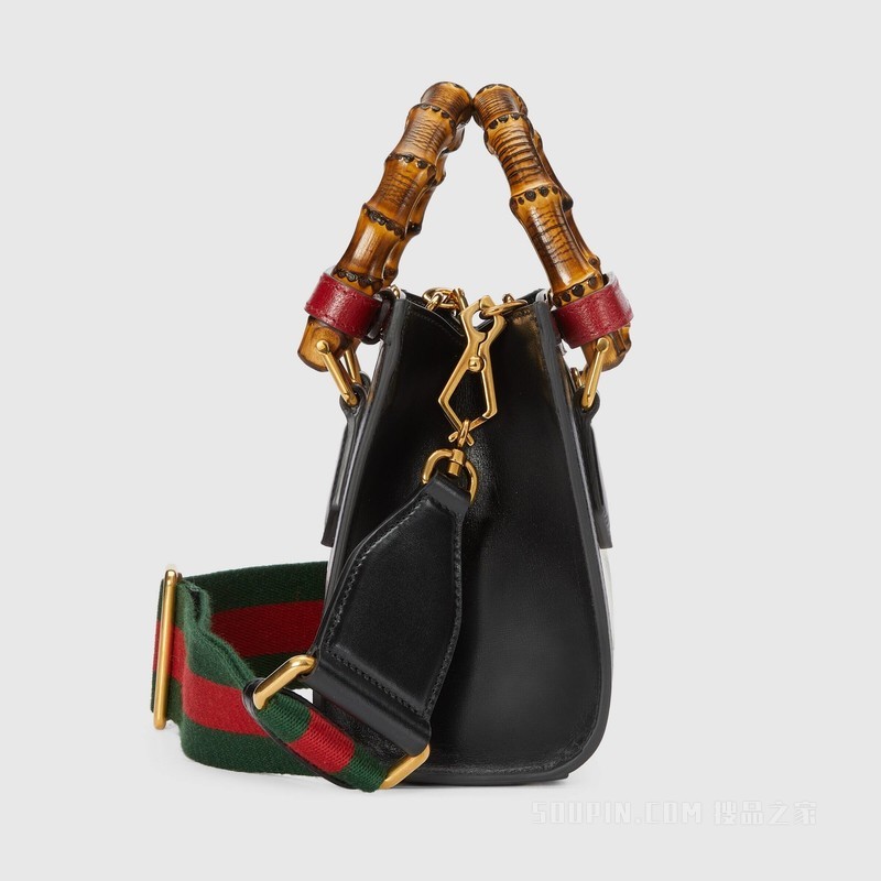 Gucci Lovelight系列Diana竹节迷你托特包 白色皮革