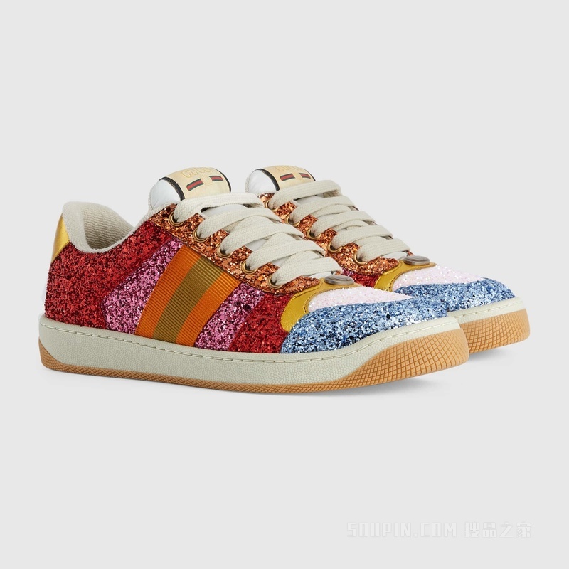 Gucci Lovelight系列Screener饰亮片运动鞋 多色帆布织物