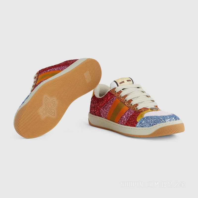 Gucci Lovelight系列Screener饰亮片运动鞋 多色帆布织物
