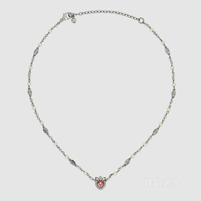 Gucci Lovelight系列双G项链 钯金色调金属