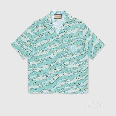 Gucci Lovelight系列粘胶纤维保龄球衫 薄荷绿