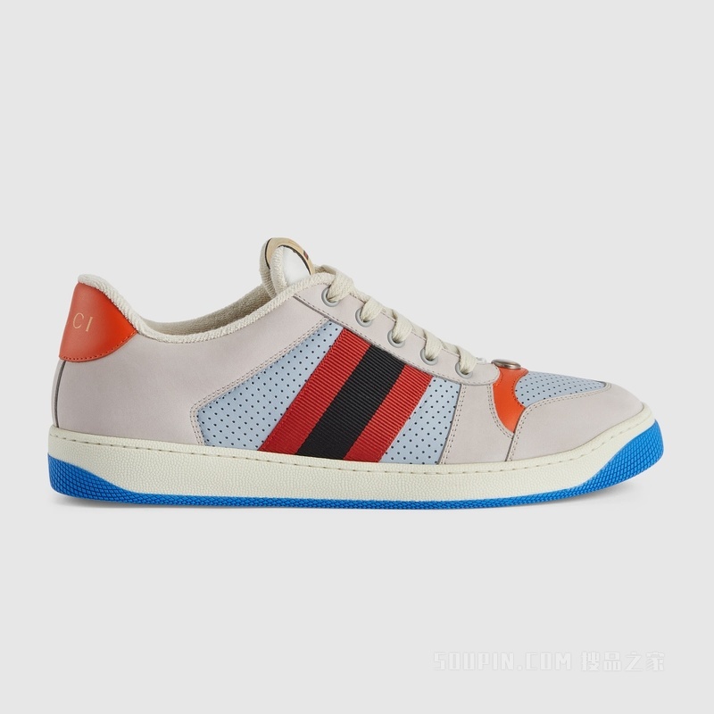Gucci Lovelight系列Screener运动鞋 灰色绒面材质