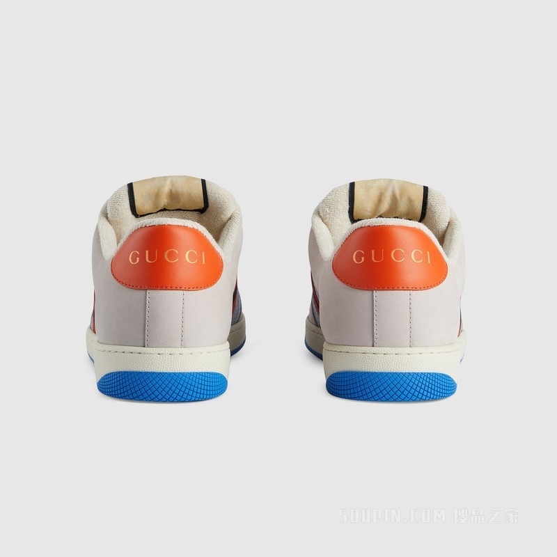 Gucci Lovelight系列Screener运动鞋 灰色绒面材质