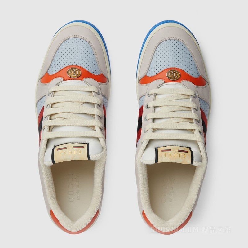 Gucci Lovelight系列Screener运动鞋 灰色绒面材质