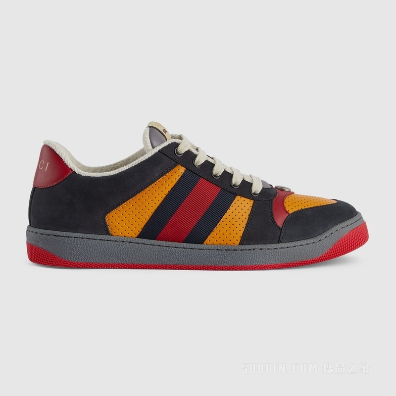 Gucci Lovelight系列Screener运动鞋 黑色绒面材质
