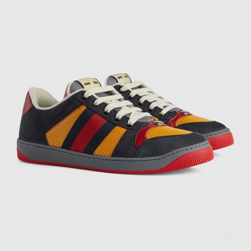 Gucci Lovelight系列Screener运动鞋 黑色绒面材质