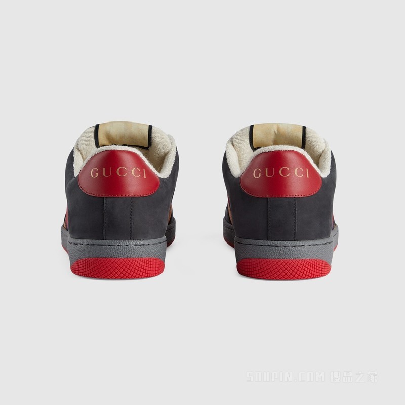 Gucci Lovelight系列Screener运动鞋 黑色绒面材质