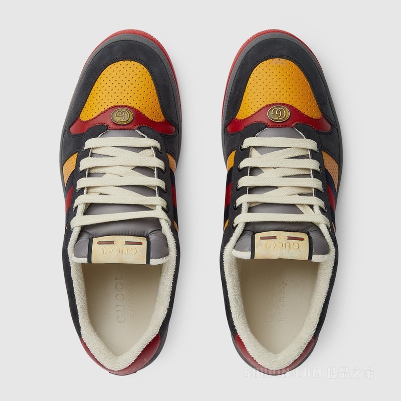 Gucci Lovelight系列Screener运动鞋 黑色绒面材质