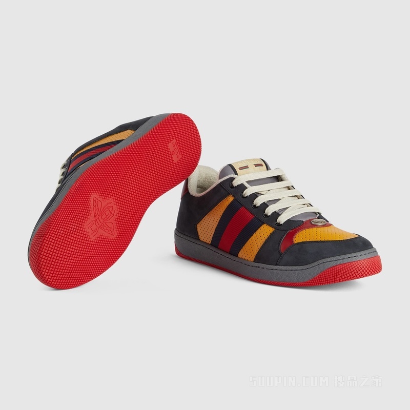Gucci Lovelight系列Screener运动鞋 黑色绒面材质