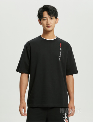 Calvin Klein 22早秋男女情侣中性爱心LOGO印花纯棉短袖卫衣J400174