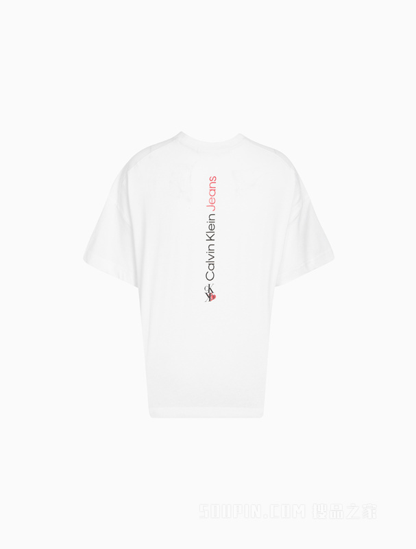 Calvin Klein 22早秋新款女士时尚纯棉透气爱心LOGO印花短袖T恤J219687