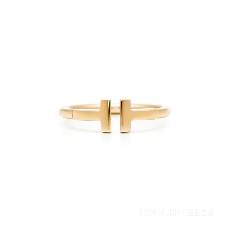 Tiffany T 系列 18K 黄金线圈戒指。