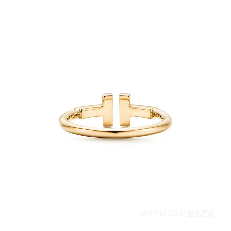 Tiffany T 系列 18K 黄金线圈戒指。