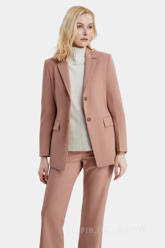 橡木棕极简羊毛西装