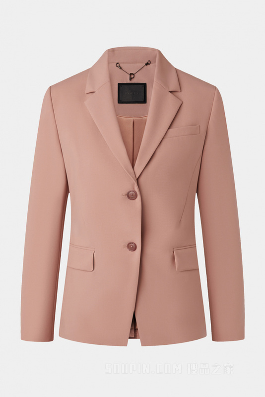 橡木棕极简羊毛西装