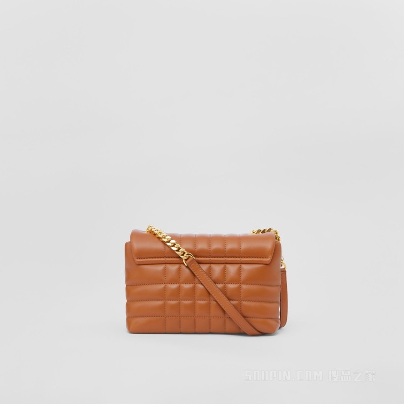 Lola – 迷你绗缝羔羊皮学院风斜挎萝纳包 (枫棕色) - 女士