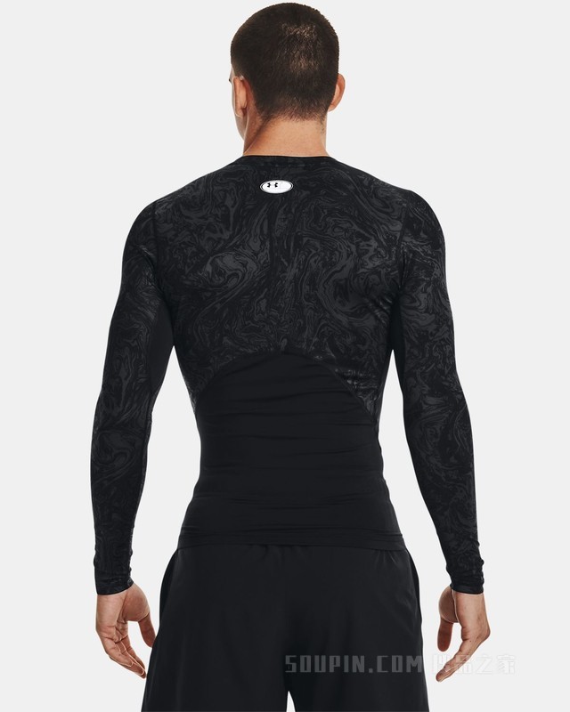 男士HeatGear® Armour印花长袖紧身衣