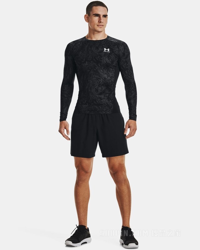 男士HeatGear® Armour印花长袖紧身衣