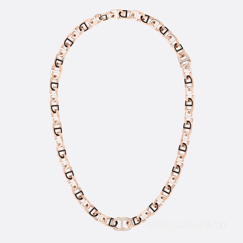 Color Dior 组合式项链和手链 玫瑰色 18K 金、钻石和高级珠宝彩漆装饰