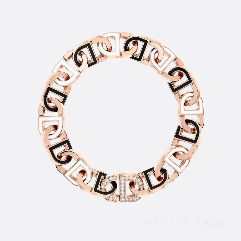 Color Dior 组合式项链和手链 玫瑰色 18K 金、钻石和高级珠宝彩漆装饰