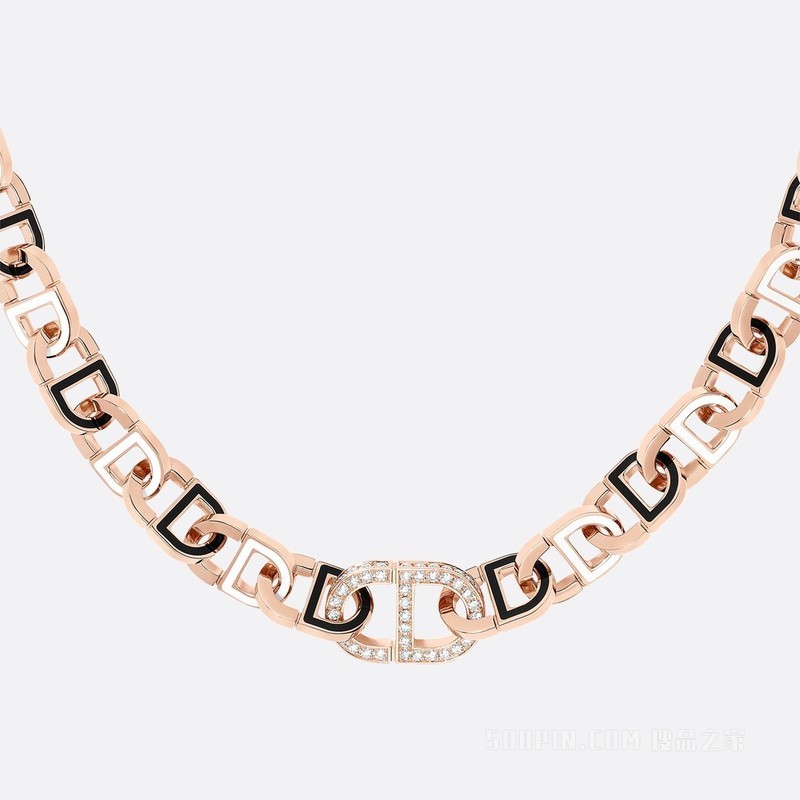 Color Dior 组合式项链和手链 玫瑰色 18K 金、钻石和高级珠宝彩漆装饰