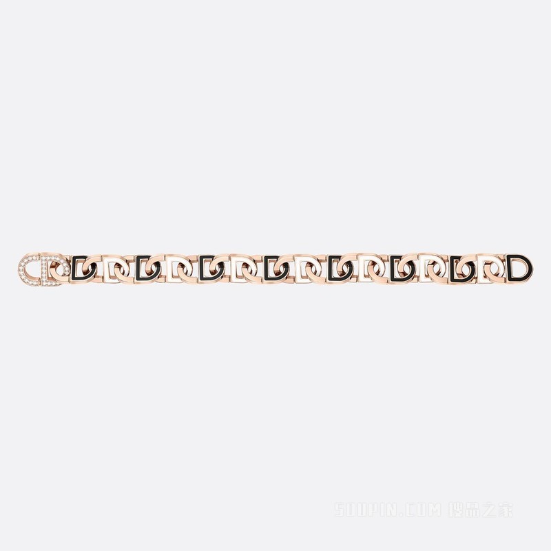 Color Dior 组合式项链和手链 玫瑰色 18K 金、钻石和高级珠宝彩漆装饰