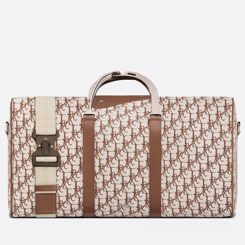 CACTUS JACK DIOR Dior Lingot 50 行李袋 - 编号限量版 咖啡色提花面料 Dior and Cactus Jack Oblique 印花