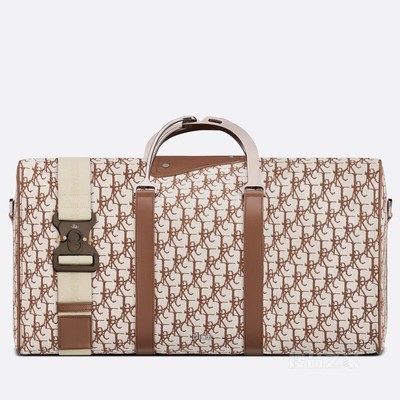 CACTUS JACK DIOR Dior Lingot 50 行李袋 - 编号限量版 咖啡色提花面料 Dior and Cactus Jack Oblique 印花