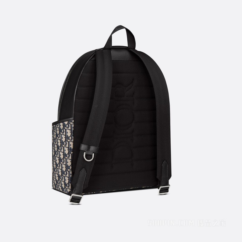 Dior Explorer 双肩背包 米色和黑色 Oblique 印花