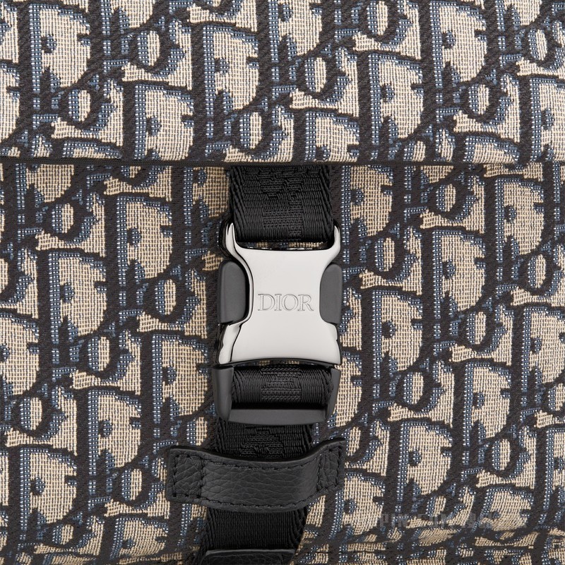 Dior Explorer 双肩背包 米色和黑色 Oblique 印花