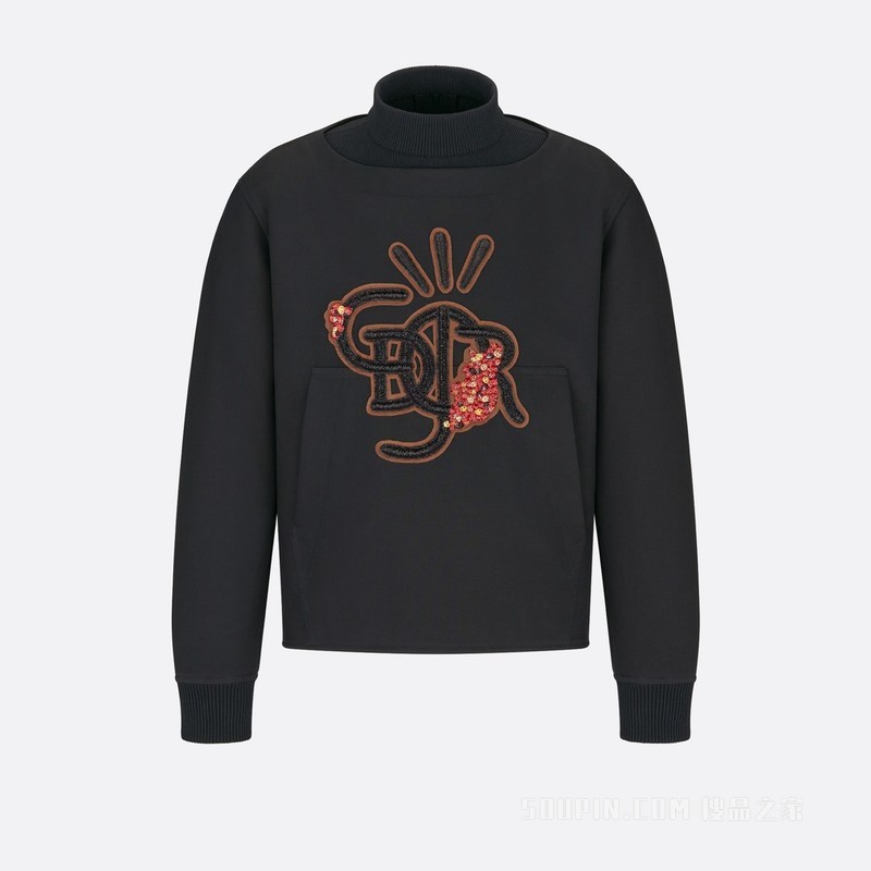 CACTUS JACK DIOR 厚夹克 黑色棉质斜纹面料