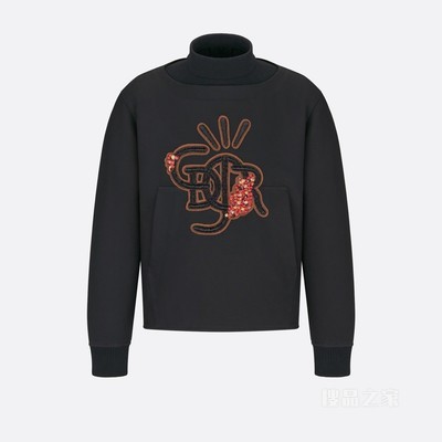 CACTUS JACK DIOR 厚夹克 黑色棉质斜纹面料